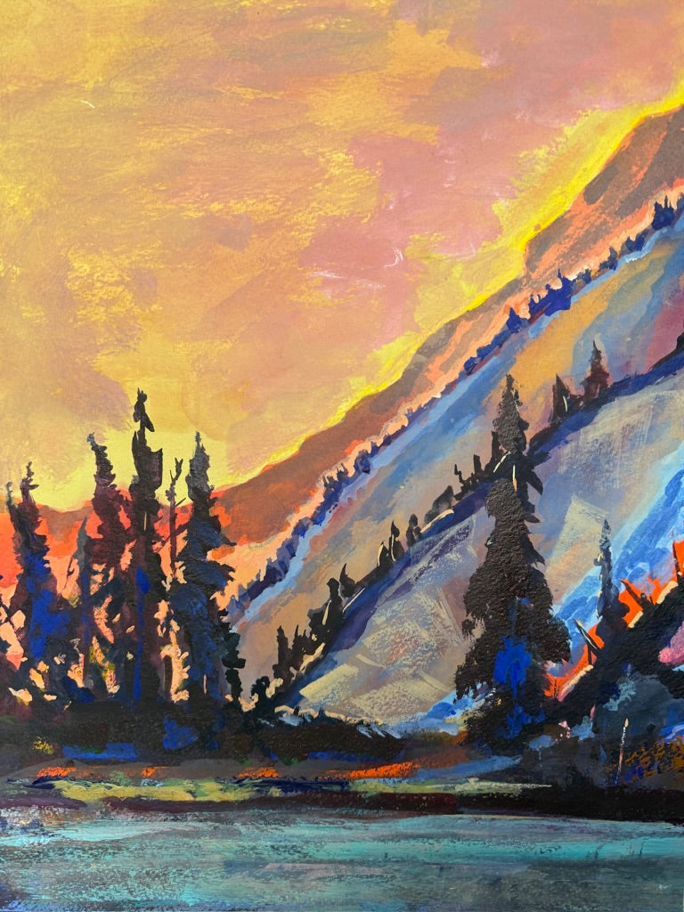 Sunset over the Rocky Mountains