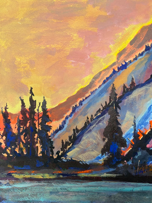 Sunset over the Rocky Mountains