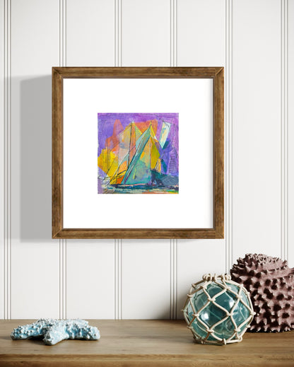 Unfurled: Sunrise behind Purple Sails