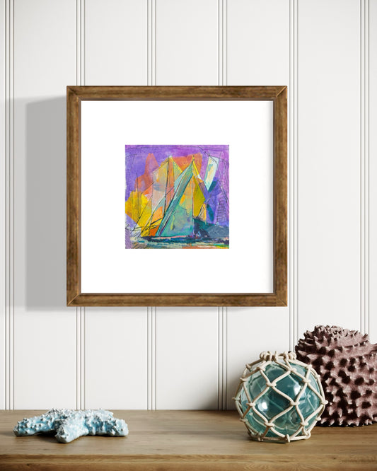 Unfurled: Sunrise behind Purple Sails